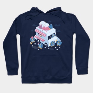 Frozen Truck Kawaii Penguins by Tobe Fonseca Hoodie